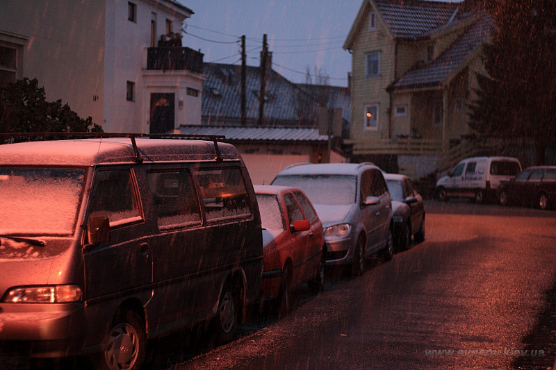 утром выпал снег